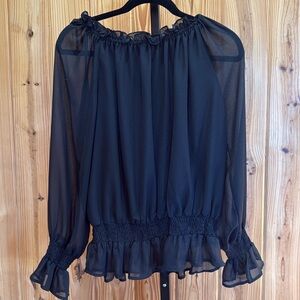 Vici off the shoulder chiffon shirt